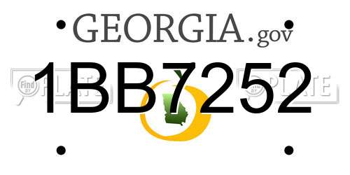 1BB7252 Georgia License Plate