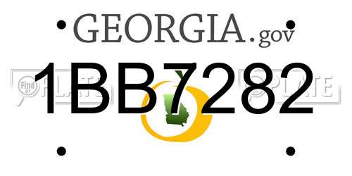 1BB7282 Georgia License Plate