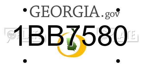 1BB7580 Georgia License Plate