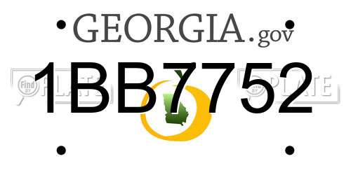1BB7752 Georgia License Plate
