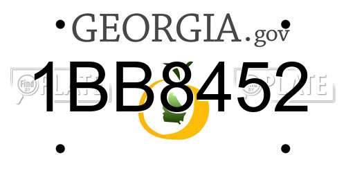 1BB8452 Georgia License Plate