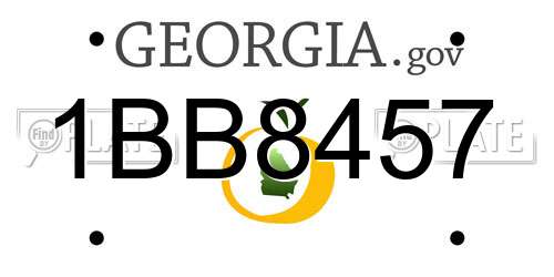 1BB8457 Georgia License Plate