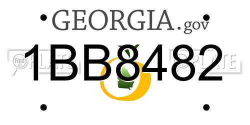 1BB8482 Georgia License Plate