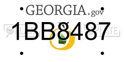 1BB8487 Georgia License Plate