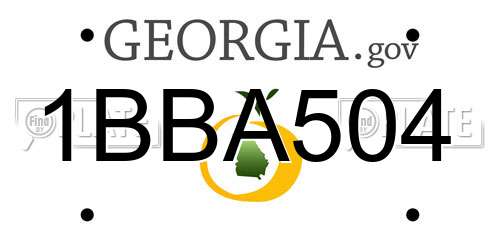 1BBA504 Georgia License Plate