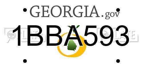 1BBA593 Georgia License Plate