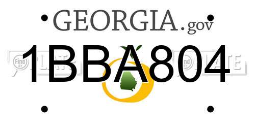 1BBA804 Georgia License Plate