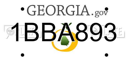 1BBA893 Georgia License Plate