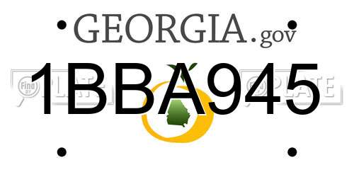 1BBA945 Georgia License Plate