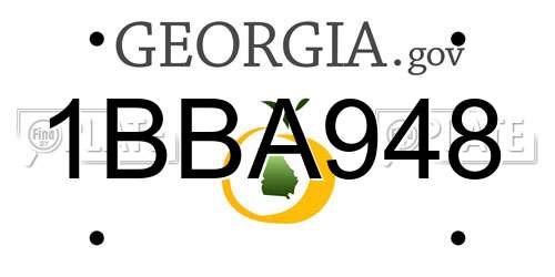 1BBA948 Georgia License Plate