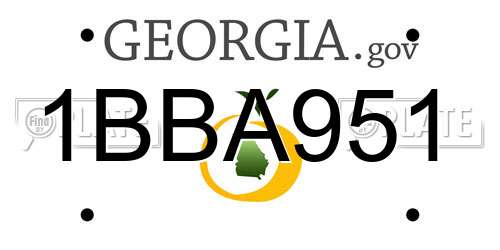 1BBA951 Georgia License Plate