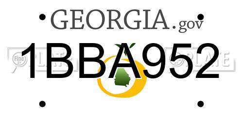 1BBA952 Georgia License Plate