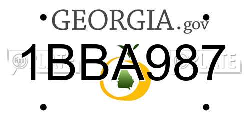 1BBA987 Georgia License Plate