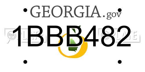 1BBB482 Georgia License Plate