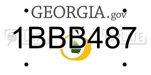 1BBB487 Georgia License Plate