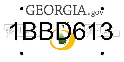1BBD613 Georgia License Plate