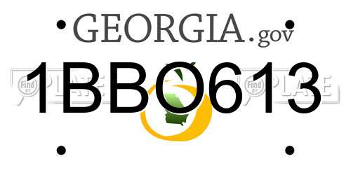 1BBO613 Georgia License Plate