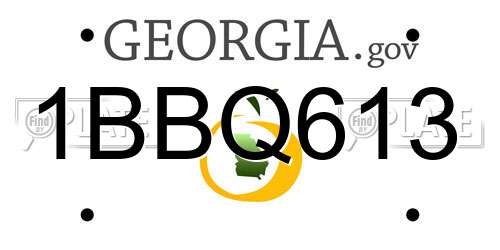 1BBQ613 Georgia License Plate