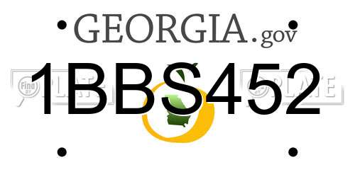 1BBS452 Georgia License Plate
