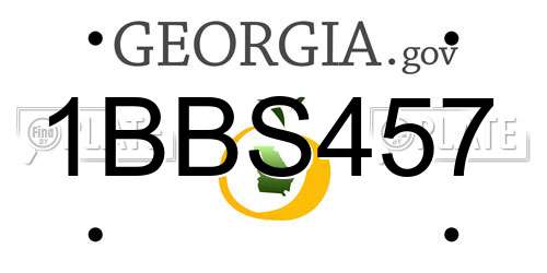 1BBS457 Georgia License Plate