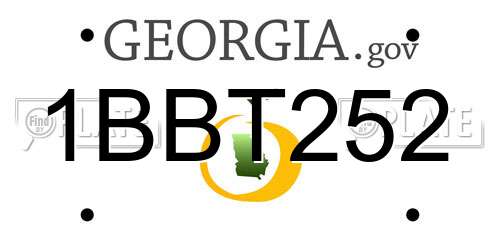 1BBT252 Georgia License Plate