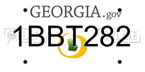 1BBT282 Georgia License Plate
