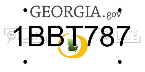 1BBT787 Georgia License Plate