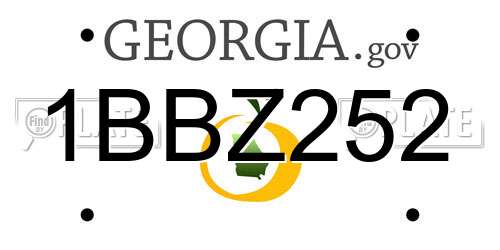 1BBZ252 Georgia License Plate