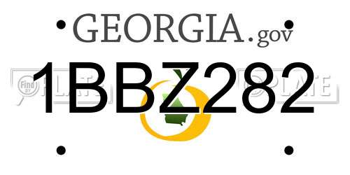 1BBZ282 Georgia License Plate