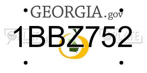 1BBZ752 Georgia License Plate