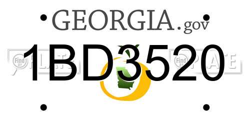 1BD3520 Georgia License Plate