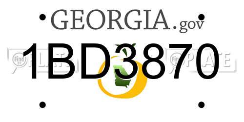 1BD3870 Georgia License Plate
