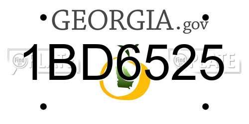 1BD6525 Georgia License Plate