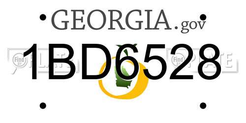 1BD6528 Georgia License Plate