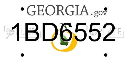 1BD6552 Georgia License Plate