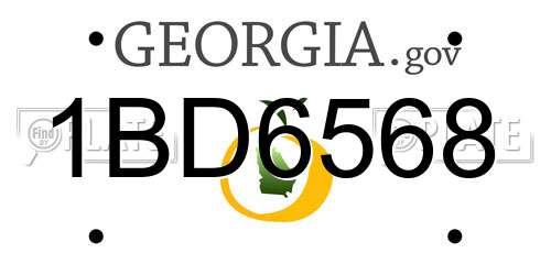 1BD6568 Georgia License Plate