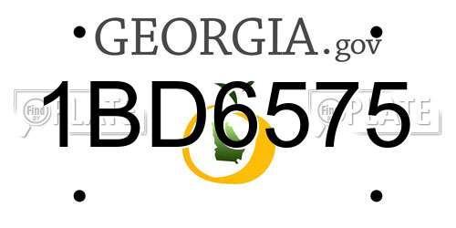 1BD6575 Georgia License Plate
