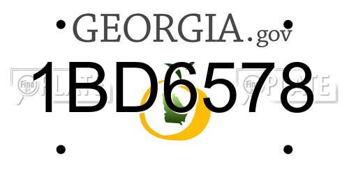 1BD6578 Georgia License Plate
