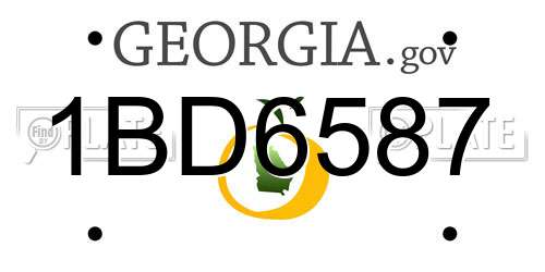 1BD6587 Georgia License Plate