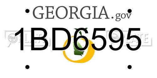 1BD6595 Georgia License Plate