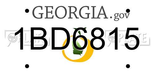 1BD6815 Georgia License Plate