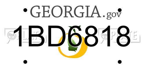 1BD6818 Georgia License Plate