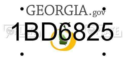 1BD6825 Georgia License Plate