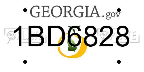 1BD6828 Georgia License Plate