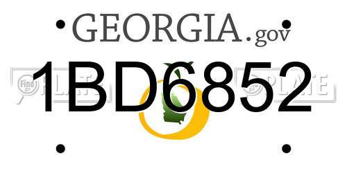 1BD6852 Georgia License Plate