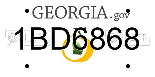 1BD6868 Georgia License Plate