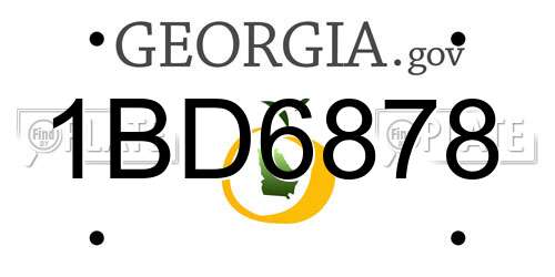 1BD6878 Georgia License Plate