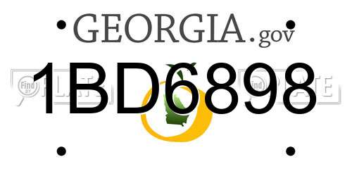 1BD6898 Georgia License Plate