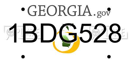 1BDG528 Georgia License Plate