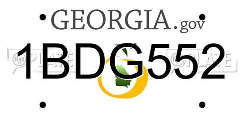 1BDG552 Georgia License Plate